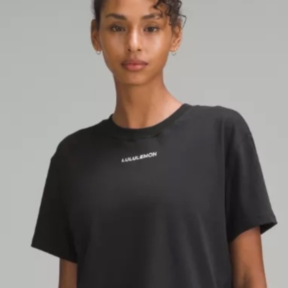 lululemon athletica Black Logo Short Sleeve Tee